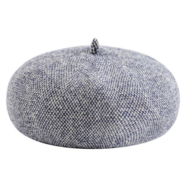 

lady spring winter wool berets hat painter style hat women vintage berets solid color caps female bonnet warm walking cap, Blue;gray