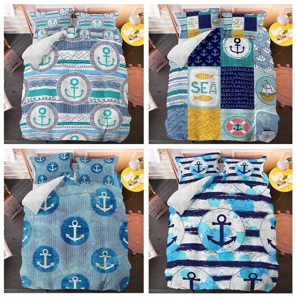 

fashion anchor bedding set duvet cover set for kids bedspread 3pcs  king double size