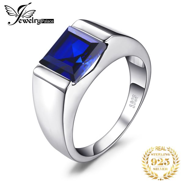 

jewpalace 3.3ct created sapphire ring 925 sterling silver rings for men wedding rings silver 925 gemstones jewelry fine jewelry, Slivery;golden