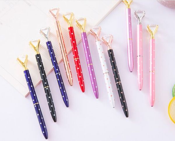 

творческий хрусталь металл шариковая ручка big gem ball pen с большой алмаз multi-цветов школа управления моды supplies 601 бесплатно, Blue;orange