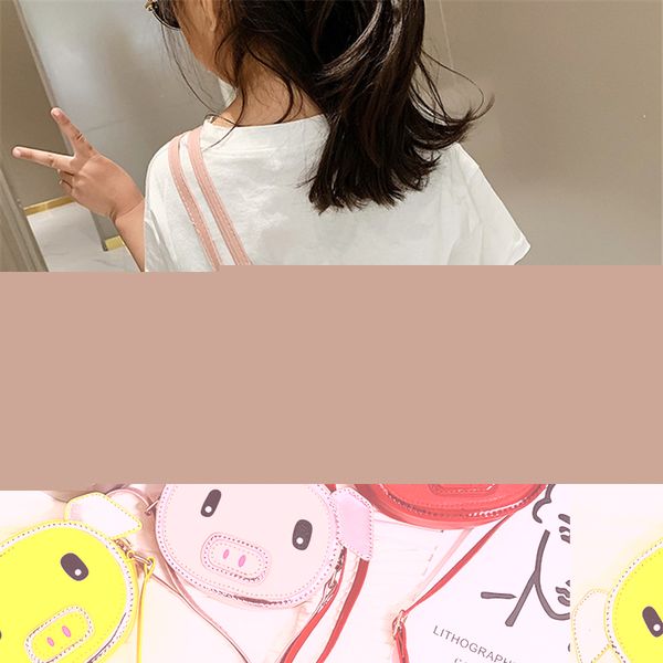 

children's bag 2019 new cartoon cute pig shoulder bag mini girl