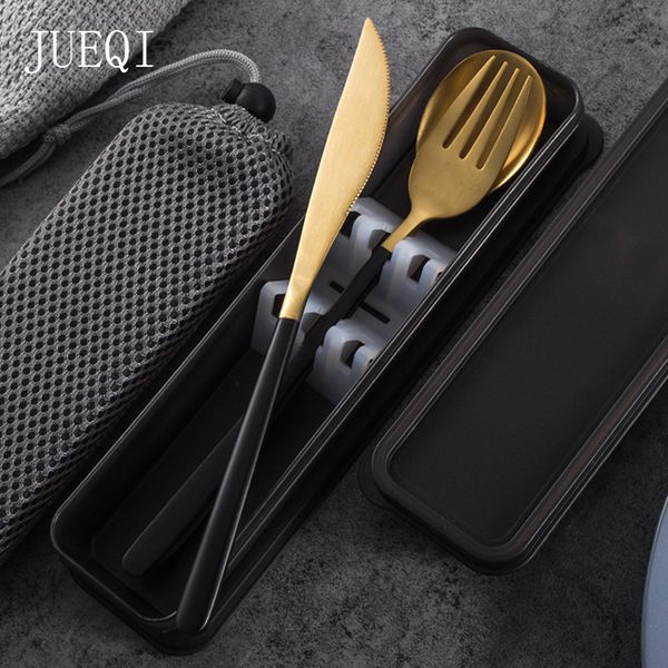 

jueqi korean tableware cutlery set dinner s poon fork sets 18/8 stainless steel western gold dinnerware set