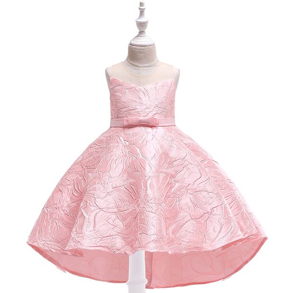 

little girls hi-lo dresses sweet girl wedding birthday party clothes o neck lace flower girls dresses, White;blue