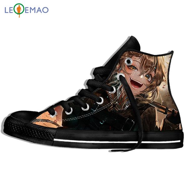 

walking canvas boots shoes breathable japan anime youjo senki tanya degurechaff hip hop sport shoes classic sneakers, Black