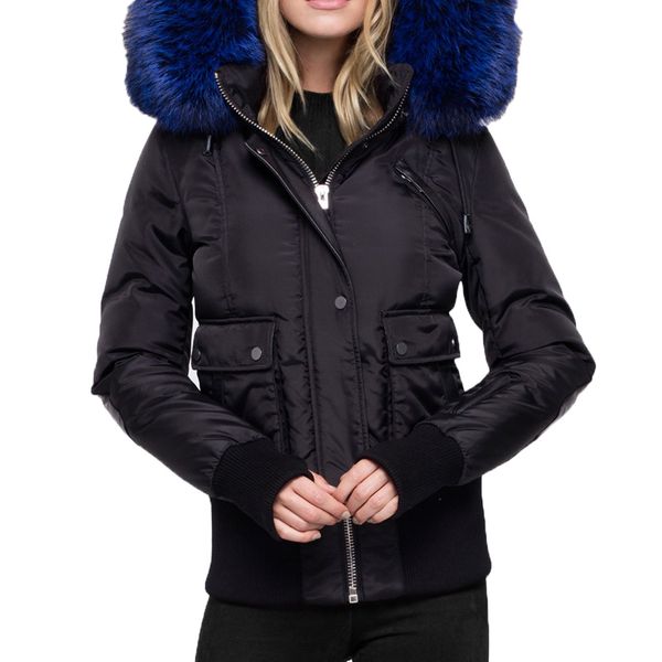 

2019 winter clothes women casual fur coat women long sleeve hoodeds coat splice womens clothing, Black