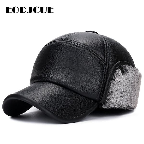 

winter baseball cap for men earmuffs warm thicker cap snapback ear protection dad hats old man hat casquette, Blue;gray