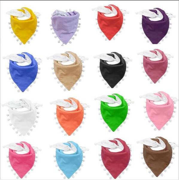

baby bibs burp cloths infant fringe bandana tassel pom pom saliva bibs printed fashion waterproof cotton scarves kids pinafore bibs a7448