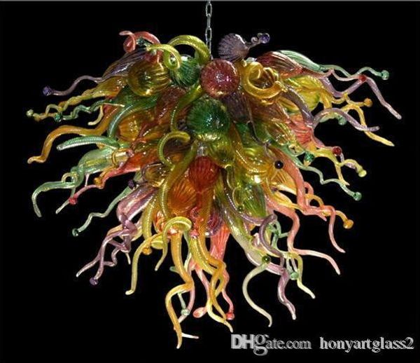 

lr361-modern style handmade blown glass chain chandelier l decorative murano glass hanging crystal led chandelier light