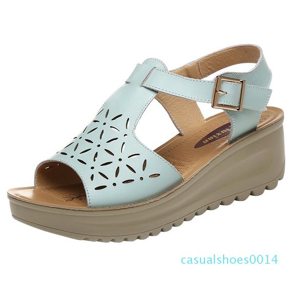 

summer wedge shoes women sandals casual flat sandals thick bottom shoes female platform peep toe gladiator women c14, Black