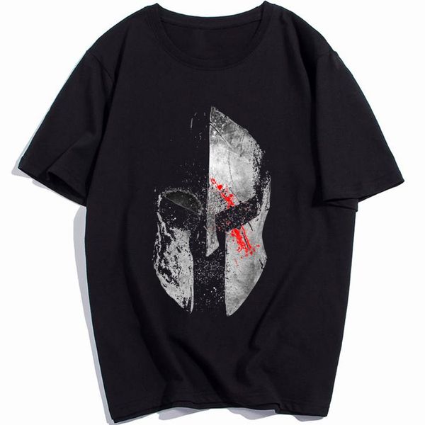 

mens vintage sparta helmet cool molon labe t shirt men tee male harajuku 3xl spartan trojan helmet laurels tshirt, White;black