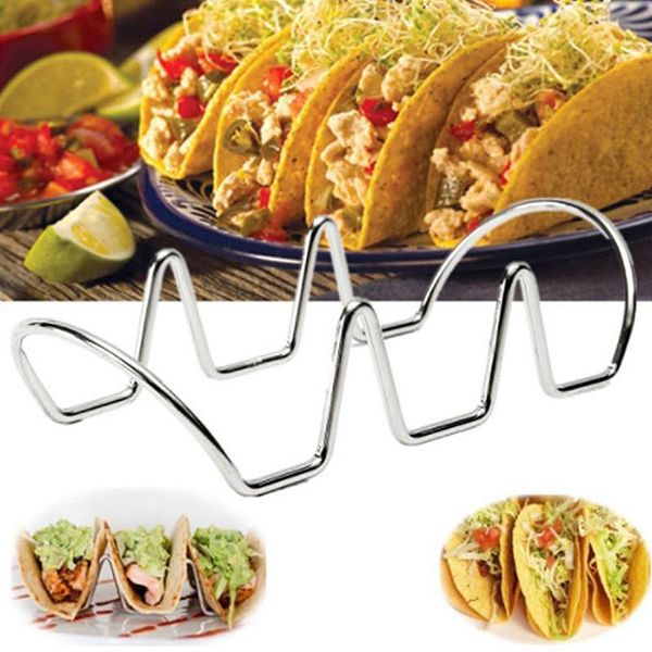 

stainless steel kitchen storage portable mini rack display food stand taco holder