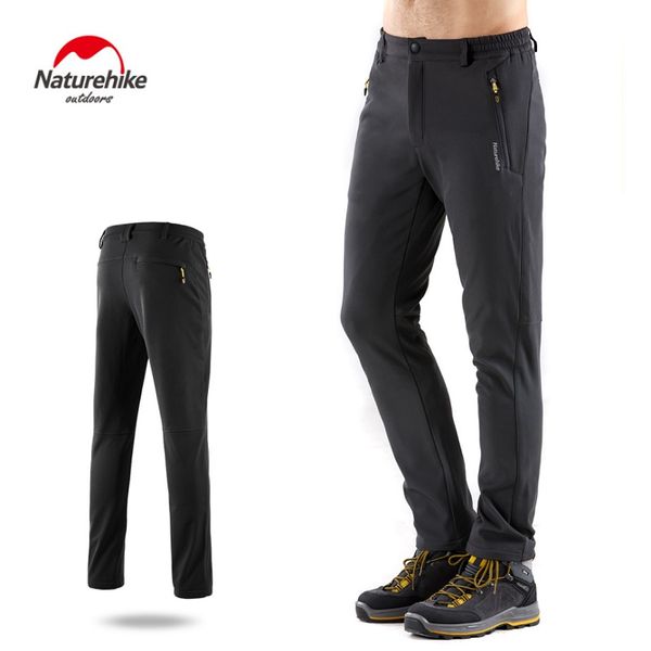 

naturehike winter men women hiking pants soft shell trekking pants waterproof windproof thermal camping ski pantalon tactico, Black;green