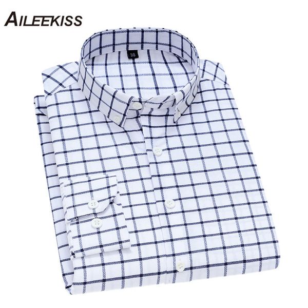 

aileekiss men's shirts long sleeved men casual shirt button-down neck simplicity homme soft clothes xt815, White;black