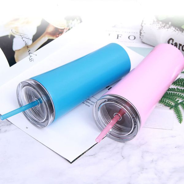 

stainless steel tumblers vacuum insulated coffee cup with lid and straw drinking cup outdoor water cup sport mug t2i5290