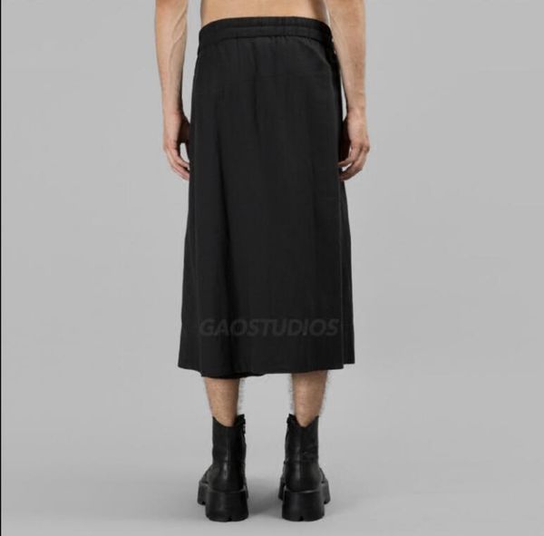 

27-44 2018 new men's clothing gd hair stylist original fashion deconstruct simple culotte casual capri pants plus size costumes, Black
