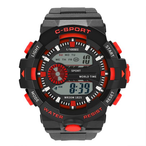 

sports wrist watch men analog digital sport led waterproof wrist watch new smart drop shipping l1220#1, Slivery;brown