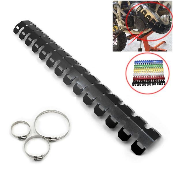 

motorcycle exhaust muffler pipe protection heat shield cover guard aluminum for exc crf 230 dirt bike motocross orange