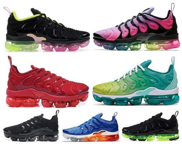 

2020 new arrival spirit teal grid print lemon lime active fuchsia olympic mens tn plus running shoes be true men women designer sneakers