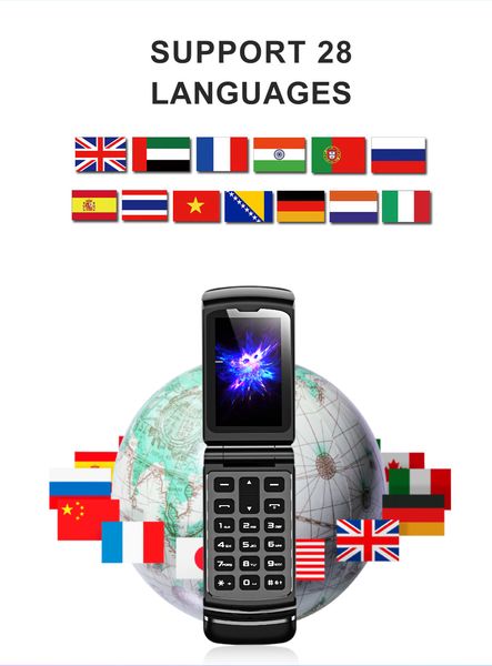 

mini flip phone 800mah wireless bluetooth dialer cellphone hand-mic headset dual sim card tf 32gb mini mobile phone russia arabic usa