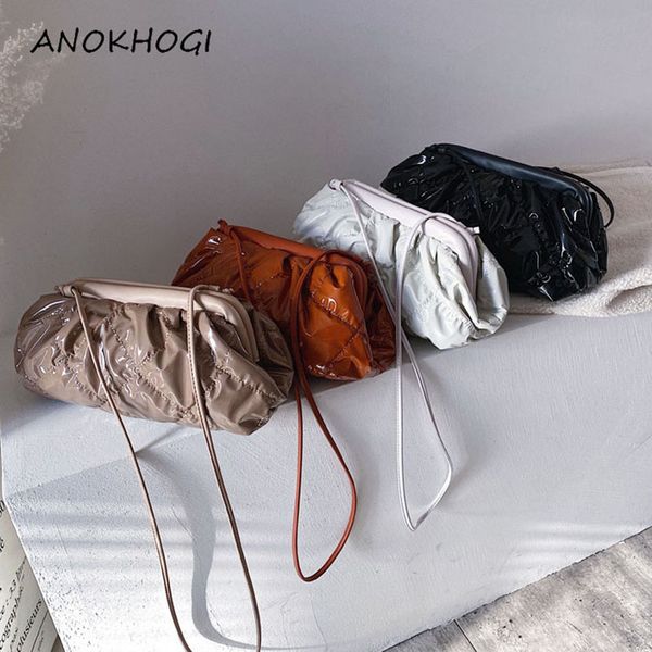 

checkered 4 colors fashion women cloud shoulder bag large capacity ladies pure color messengers handbags b710