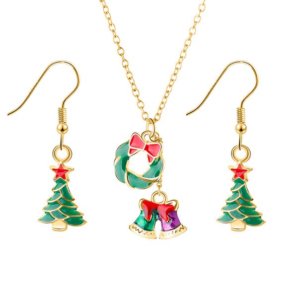 

2019 personalized necklace pendant christmas theme necklace for christmas green christmas tree and bell necklace gift, Silver