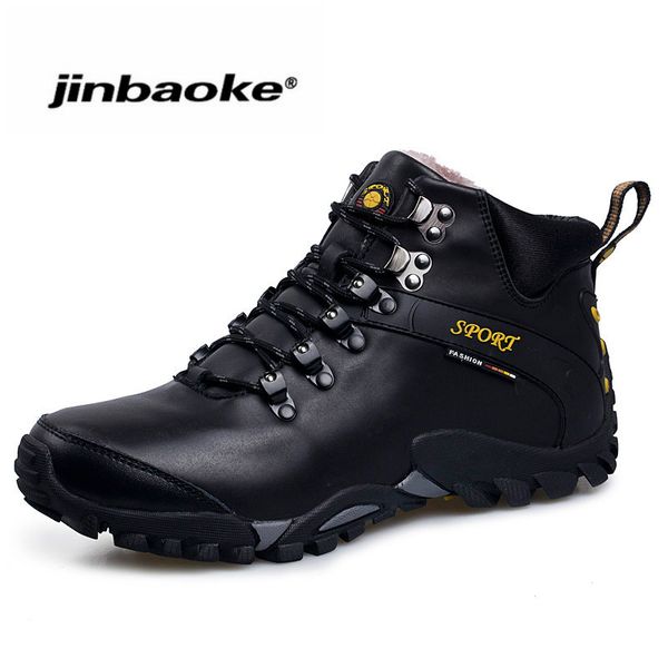

jinbaoke genuine leather waterproof men hiking shoes winter outdoor walking jogging shoes mountain sport boots climbing sneakers