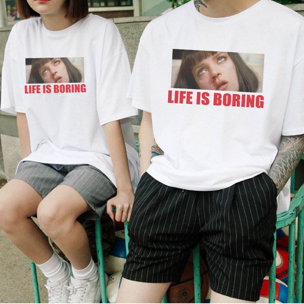 

woman shirt women spoof harajuku white female t shirt t summer tee shirt polyester life is boring letters print women tshirt