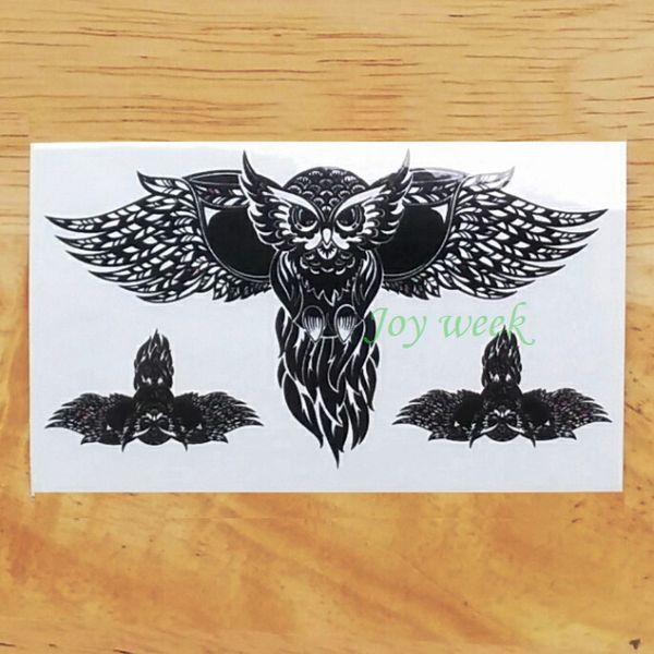 Acheter Autocollant De Tatouage Temporaire Imperméable Autocollants De Tatouage Aile De Hibou Flash Tatouage Faux Tatouages Pour Fille Femmes Hommes