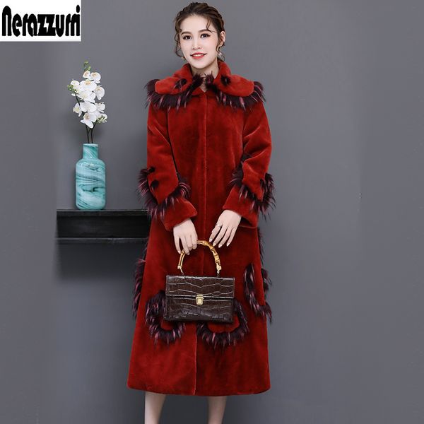 

nerazzurri big size faux fur coat woman long fluffy plus size patchwork fur outwear xxxl 5xl 6xl warm winter fashion overcoat, Black