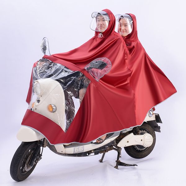 

oxford cloth 5x double double brim motorcycle motorcycle electric vehicle raincoat poncho electric vehicle raincoat poncho, Red;brown