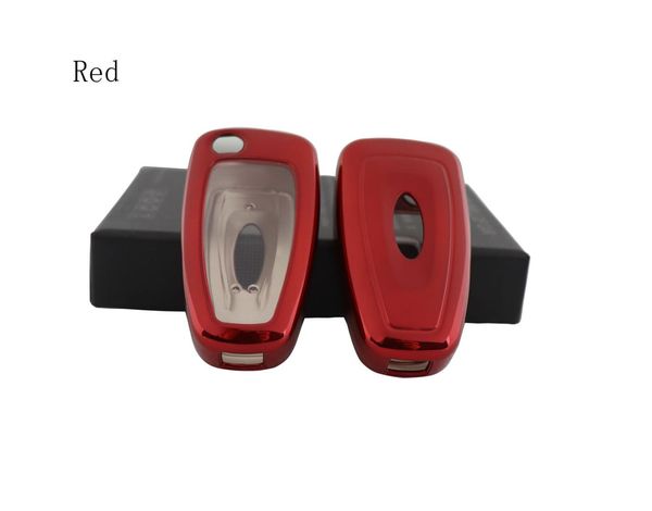 

red protective tpu key case shell cover for focus fiesta kuga eco sport tourneo