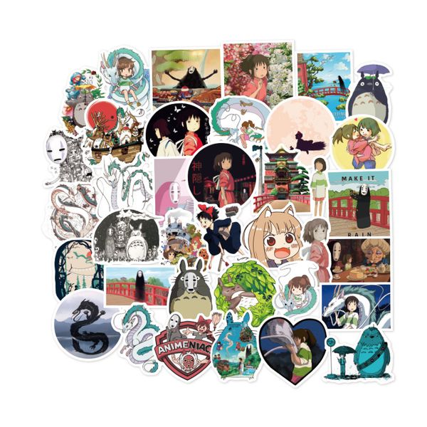 

100 pcs miyazaki anime spirited away totoro stickers graffiti for diy sticker on suitcase luggage lapbicycle skateboard car
