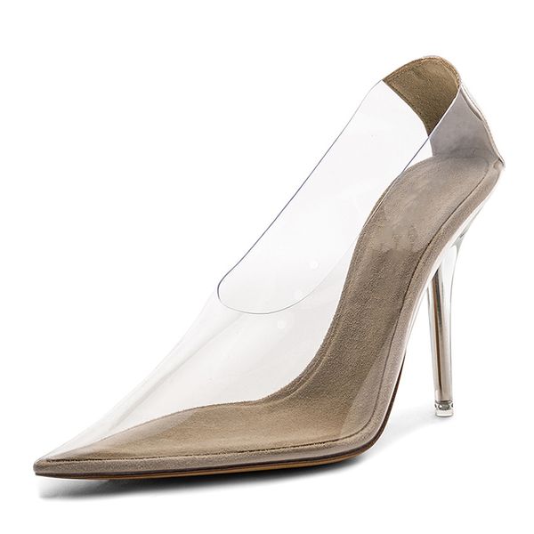 

china shoe factory ladies outside wear high heel slip on women pvc transparent dress shoes, Black