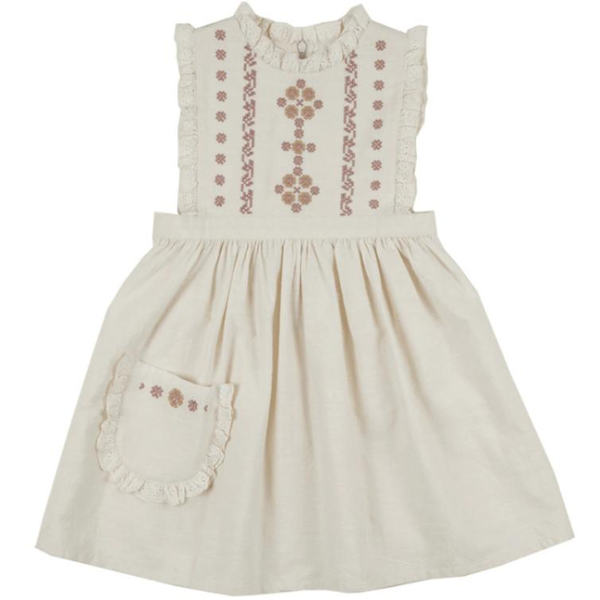

girls vintage embroidery cotton linen dresses kids summer sleeveless dress children boutique frocks princess dress, Red;yellow
