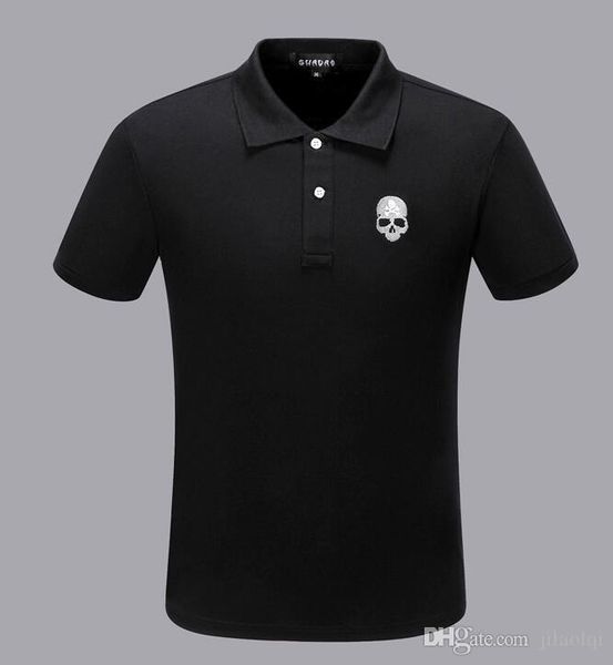 

2019 новой мода высокого класса мужской случайная коротких рукавов футболка poio рубашка, White;black