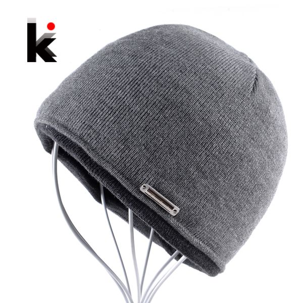 

2017 autumn winter beanie hat plus thicker velvet men knitted cap hip hop skullies bonnet beanies skis skating mens hats for men