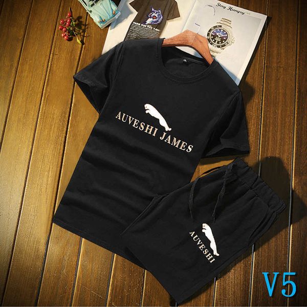 

summer designer tracksuits for men with leopard pattern two-piece tshirts&shorts suits car brand men's sports track suits -4xlv5, Gray
