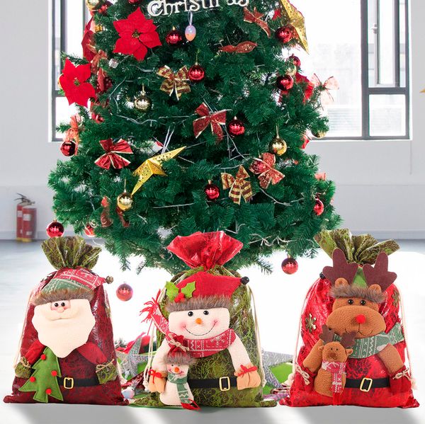 

natal candy gift bag christmas stockings socks non-woven christmas decorations for home navidad decoraciones para el hogar @5