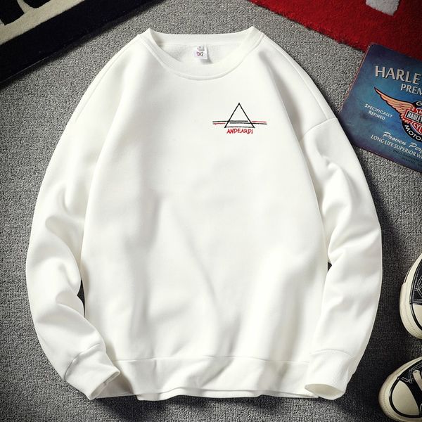 

autumn and winter men's sweatshirts fashion embroidery men's sweatshirts o-neck long sleeve pullover, Black