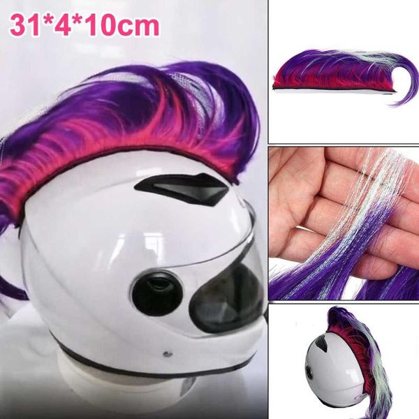 

helmet mohawk hair diy punk hair colorful modeling wig for motorcycle ski snowboard helmets cosplay motorcycle accessories