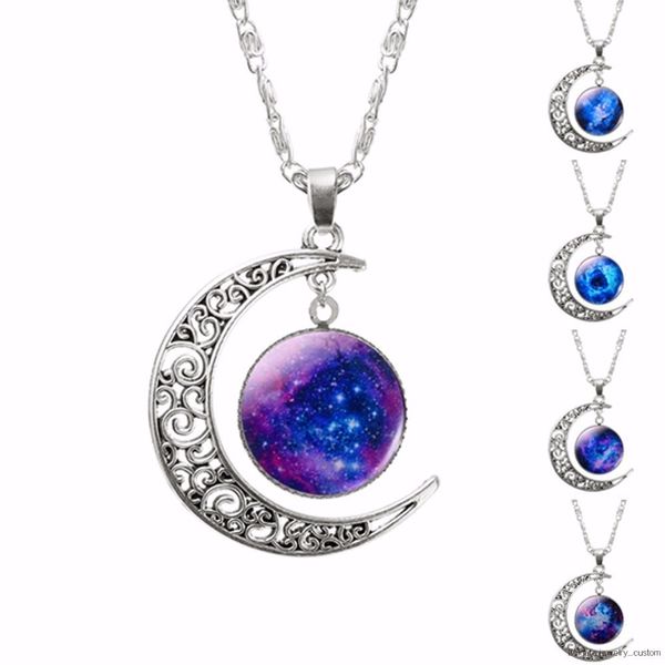 

12 Color Interstellar Moon Pendant Necklace Ladies Gift Necklace Jewelry Wholesale