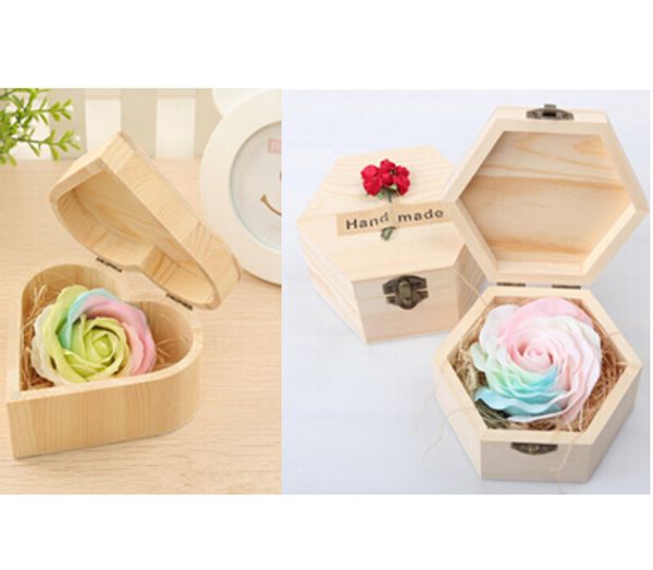 

heart shape hexagon wooden jewelry storage box wedding ring holder wood jewelry display organizer empty boxes