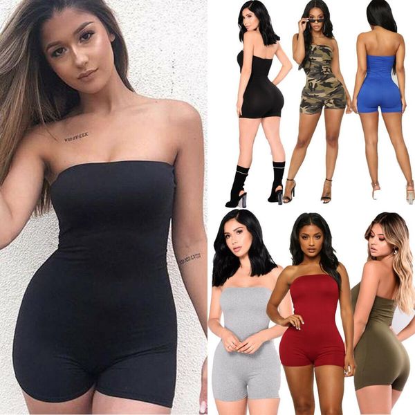 

women female sleeveless jumpsuits bodycon trousers solid tight slim bodysuits pants solid romper jumpsuit fashion, Black;white