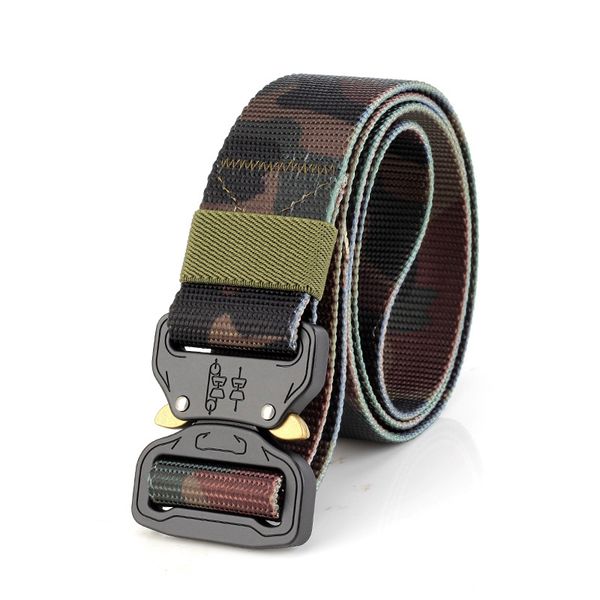 

tactical belt men adjustable heavy duty military tactical waist belts with metal buckle nylon belt hunting accessories (3.8cm width, Black;brown