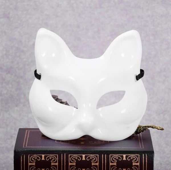 Blank Fox Face Mask Decorazione Cosplay Fai da te Handmade Costume Party Non verniciato Bianco Sexy Mask Party Masquerade Maschere Blanks GB442