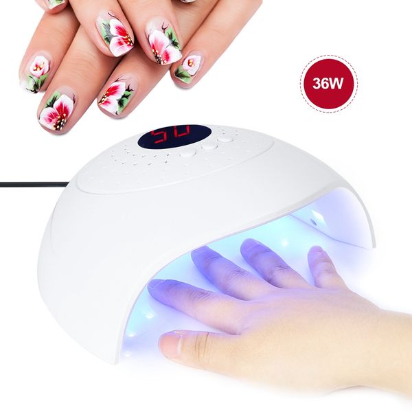 

36w led uv lamp nail dryer for all types gel for nail machine professional art led lamp dryer gel polish curing nails tool