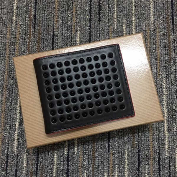 

leather wallet women fashion square rivet retro alike change id multi-functional set the bills trend avant-garde retro men and card zip kjxu, Red;black