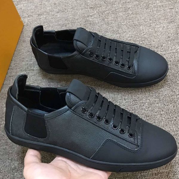 

match up sneaker mens luxury designer shoes printed calf leather casual shoes fashion lace up sneakers classic leisure shoes, Black