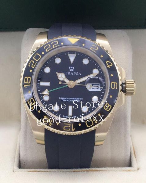 

luxury mens automatic 2813 watch men rose gold master 116713 126711 116718 126715 116710 116719 126719 126710 126719 batman gmt watches, Slivery;brown