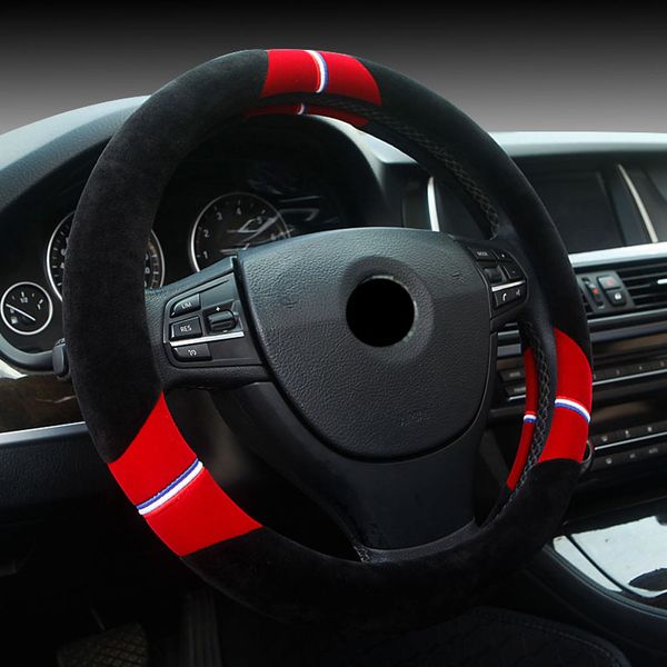 

plush steering wheel cover m size for outer diameter of steering wheel 37-38cm 95% cars non-slip soft plush covers